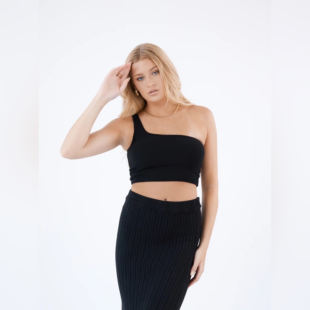 Klassy Network one shoulder crop top